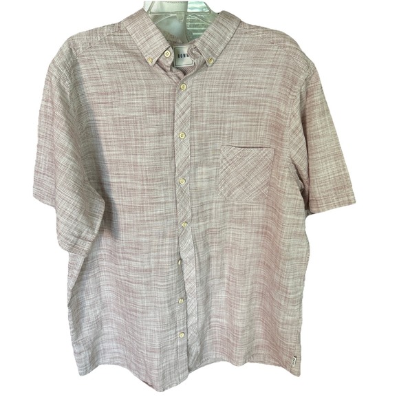 ROWM 100% Cotton Button Down Shirt Short Sleeve‎ Casual Top Men's XLT - Picture 1 of 10